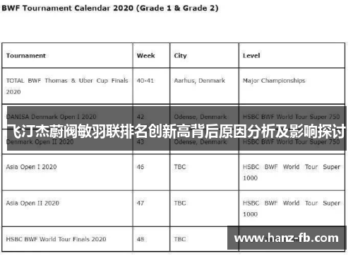 飞汀杰蔚阀敏羽联排名创新高背后原因分析及影响探讨